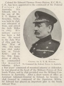 Colonnello Sir E T H Hutton, comandante delle Forze Federali in Australia da English Photographer