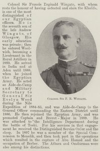 Colonnello Sir F R Wingate da English Photographer