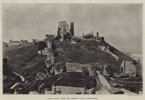 Castello di Corfe, dalla Torre della Chiesa, Dorsetshire