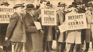 Manifestazione in Hyde Park a Londra per protestare contro la persecuzione degli ebrei in Germania da parte di Hitler