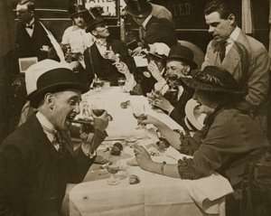 Festa del pranzo del Derby Day, stampa di Horace W. Nichols, c.1910 da English Photographer