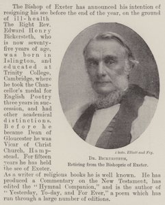 Dr Bickersteth, in pensione dal vescovato di Exeter