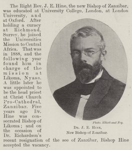 Dr J E Hine, nuovo vescovo di Zanzibar da English Photographer