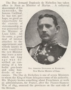 Duca Armand Duplessis de Richelieu, nuovo Ministro della Marina del Siam da English Photographer