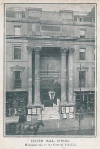 Exeter Hall, Strand, sede centrale della YMCA centrale da English Photographer