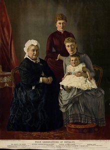 Quattro generazioni di reali (Regina Vittoria, Principessa Beatrice, Principessa Victoria Alberta e Principessa Alice)