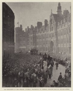 Esplosione di Gas nello Strand, Processione Funebre del Pompiere Sprague che Lascia il Quartier Generale da English Photographer