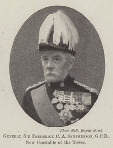 Il generale Sir Frederick C A Stephenson, GCB, nuovo constable della Torre da English Photographer