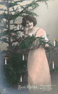 Ragazza e albero di Natale