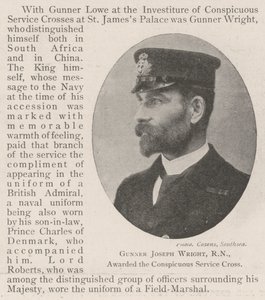 Artigliere Joseph Wright, RN, insignito della Croce di Servizio Conspicuo