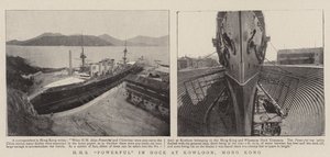 HMS Powerful in bacino a Kowloon, Hong Kong