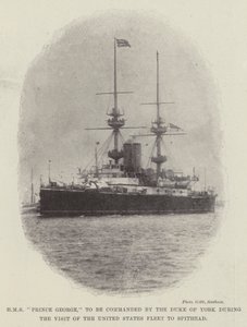 HMS Prince George, da essere comandata dal Duca di York durante la Visita della Flotta degli Stati Uniti a Spithead da English Photographer