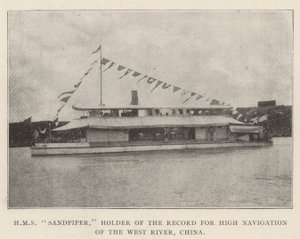HMS Sandpiper, detentrice del record per la navigazione alta del fiume Ovest, Cina da English Photographer