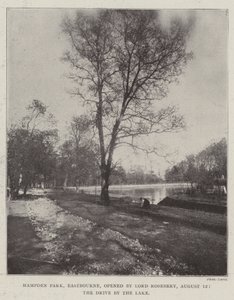 Hampden Park, Eastbourne, inaugurato da Lord Rosebery, 12 agosto, il giro in carrozza lungo il lago da English Photographer