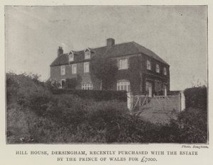 Hill House, Dersingham, recentemente acquistata con la tenuta dal Principe di Galles per £7000 da English Photographer