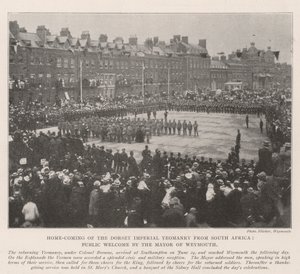 Ritorno a casa della Dorset Imperial Yeomanry dal Sudafrica, accoglienza pubblica del sindaco di Weymouth da English Photographer