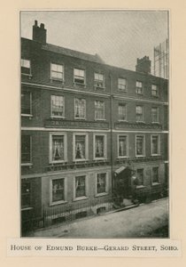 Casa di Edmund Burke, 37 Gerrard Street da English Photographer