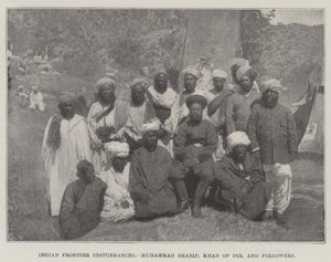 Disordini alla frontiera indiana, Muhammad Sharif, Khan di Dir, e seguaci da English Photographer