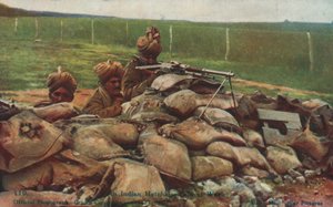 Equipaggio indiano di mitragliatrice Hotchkiss sul fronte occidentale, Prima Guerra Mondiale da English Photographer