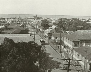 Giamaica: Old King Street vista da sud, Kingston (foto b/n)