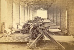 Tessitori di carceri di Karachi. 1873 (stampa fotografica) da English Photographer