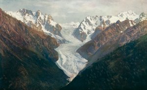 Ghiacciaio Karagom, montagne del Caucaso (foto a colori)