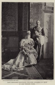 Lady Margaret Grosvenor (principessa Adolphus di Teck) nel suo abito da sposa