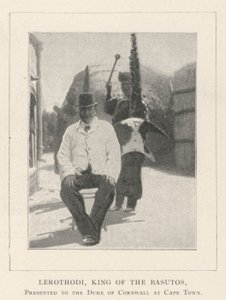 Lerothodi, re dei Basuto, presentato al Duca di Cornovaglia a Città del Capo da English Photographer