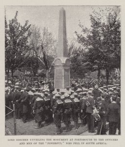 Lord Goschen svela il monumento a Portsmouth agli ufficiali e agli uomini del Powerful caduti in Sudafrica da English Photographer