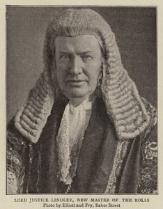 Lord Justice Lindley, nuovo Master of the Rolls da English Photographer
