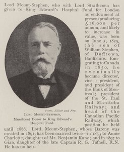 Lord Mount-Stephen, munifico donatore al King Edward