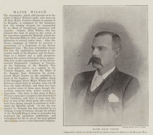 Il maggiore Allan Wilson, comandante di una squadra delle truppe della British South Africa Company nella guerra di Matabili