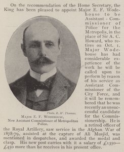 Il maggiore E F Wodehouse, nuovo assistente commissario della polizia metropolitana da English Photographer