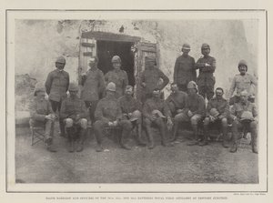 Maggiore Harrison e ufficiali della 76ª, 81ª e 82ª batteria della Royal Field Artillery a Newport Junction