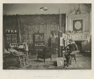 Marcus Stone nel suo studio di Melbury Road da English Photographer