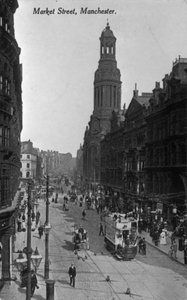 Market Street, Manchester, c.1910 da English Photographer