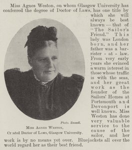 Miss Agnes Weston, nominata Dottore in Legge, Università di Glasgow da English Photographer