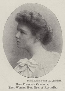 La signorina Florence Campbell, prima donna laureata in musica in Australia da English Photographer