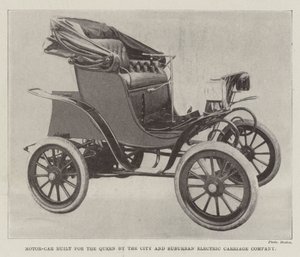 Automobile costruita per la Regina dalla City and Suburban Electric Carriage Company da English Photographer