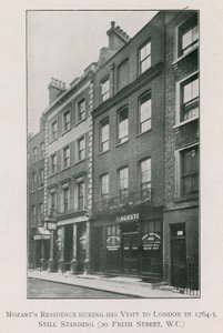 Residenza di Mozart a 20 Frith Street, Soho da English Photographer