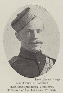 Il Sig. Archie L Langman, Tenente della Yeomanry del Middlesex, Tesoriere dell