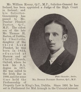 Mr Dunbar Plunket Barton, QC, MP da English Photographer