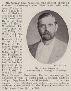 Il signor G Sims Woodhead, nuovo professore di patologia a Cambridge