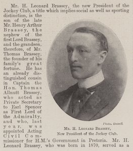 Mr H Leonard Brassey, nuovo presidente del Jockey Club da English Photographer