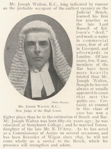 Mr Joseph Walton, KC, nuovo giudice dell