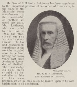 Il signor S H S Lofthouse, nuovo registratore di Doncaster