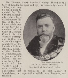 Il signor T H Brooke-Hitching, nuovo sceriffo della città di Londra da English Photographer
