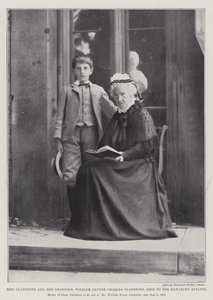 Mrs Gladstone e suo nipote, William Glynne Charles Gladstone, erede delle tenute di Hawarden da English Photographer