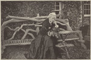 La signora Gladstone nel giardino del castello di Blackcraig da English Photographer