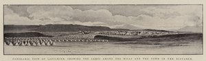 Veduta panoramica di Ladysmith, con i campi tra le colline e la città in lontananza da English Photographer